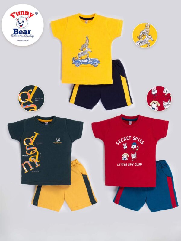 Half Sleeve Round Neck T-Shirt & Shorts Set for Boys