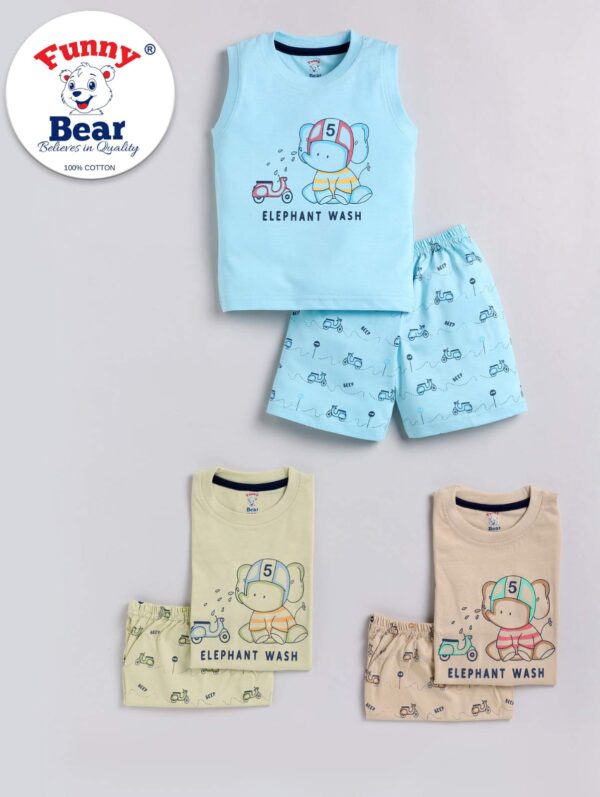 sleeveless clothing set for baby boy and girl