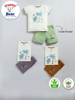 Girls and Boys printed cotton tshirt and shorts